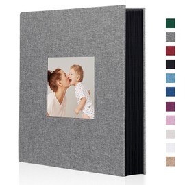 Artmag Fabric Photo Album 4x6 300 Large Capacity for Family Wedding Anniversary Linen Album Holds 300 Horizontal Photos (300 Pockets, Grey)