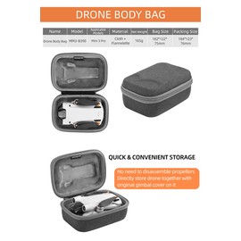 Case for DJI Mini 3 Pro/Mini 3, Cochanvie Sunnylife Carrying Case for Mini 3 Pro/Mini 3 Accessores, Drone Body/Multi-Use Combo Case Bag (Drone Body Case)