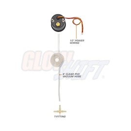 GlowShift White 7 Color Vacuum Gauge Kit - Includes Mechanical Hose & T-Fitting - White Dial - Clear Lens - 2-1/16" 52mm