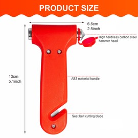 2 Pack Emergency Car Window Breaker Life Hammer with Seatbelt Cutter, Car Glass Breaker Seat Belt Cutter and Window Breaker 2-in-1 Car Safety Hammer for Bus Truck Van Car Escape Tools