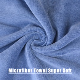Wuwahold Microfiber Gym Towels Bigger Size Super Soft for Exercise Fitness, Sports, Workout, 380-GSM 15-Inch x 31-Inch Quick-Drying Towels (3 Pack, Pure Blue)