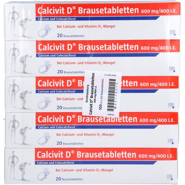 CHEPLAPHARM Calcivit D Brausetabletten 600 mg/400 I.E., 100 St. Tabletten