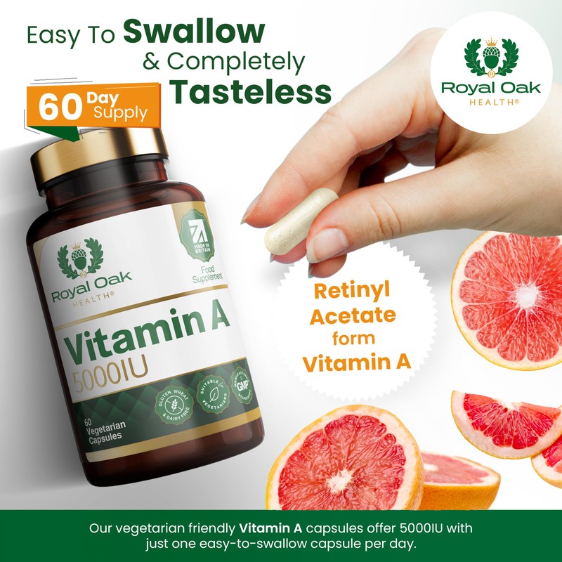Royal Oak Health Vitamin A 5000IU | 60 Vegan Capsules