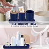 iMucci Bathroom Accessories Set Navy Blue Bathroom Decor Sets with