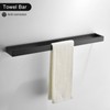 TNOMS Black Towel Bar Set, 4-Pieces Bathroom Hardware Set Modern