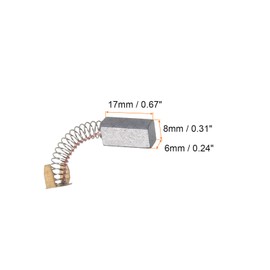 Rebower Carbon Brush [For Power Motor] - 17mmx8mmx6mm/Black Goldtone/Pack of 2
