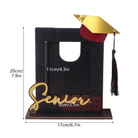 Graduation Photo Frame Wooden Graduation Frame 17× 20cm, Black