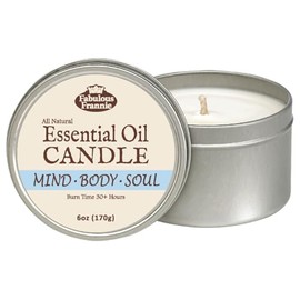 Fabulous Frannie Mind Body Soul All-Natural Soy Candles Cotton Wick High Pure Essential Oil Scent 40 Hours Burn Time Gift for Women & Men 6 Ounce (Pack of 1)