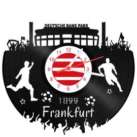 GRAVURZEILE Frankfurt Vinyl Record Clock – 100% Club Love – Upcycling Design Wall Clock Made in Germany