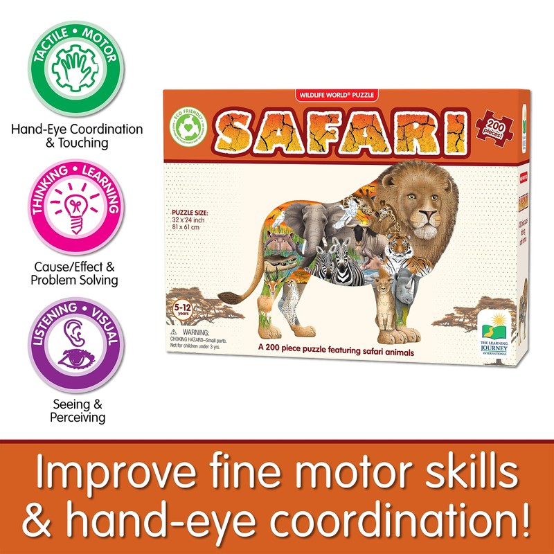 The Learning Journey U223697 Wildlife World-Safari Puzzle (200pcs), One Size