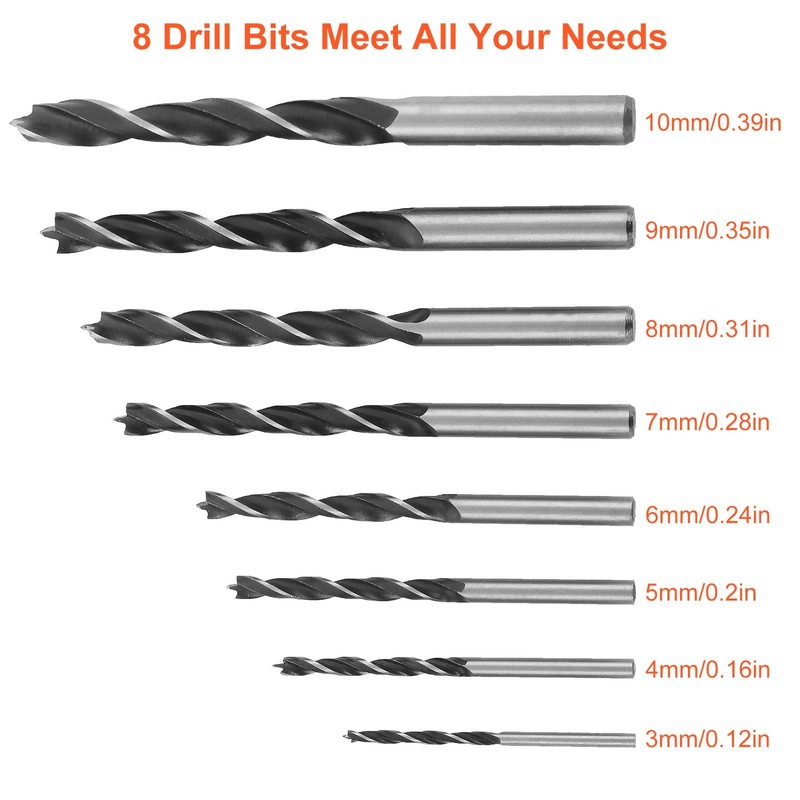 3/8 inch Hand Drill Manual Hand Crank Drill with 8Pcs