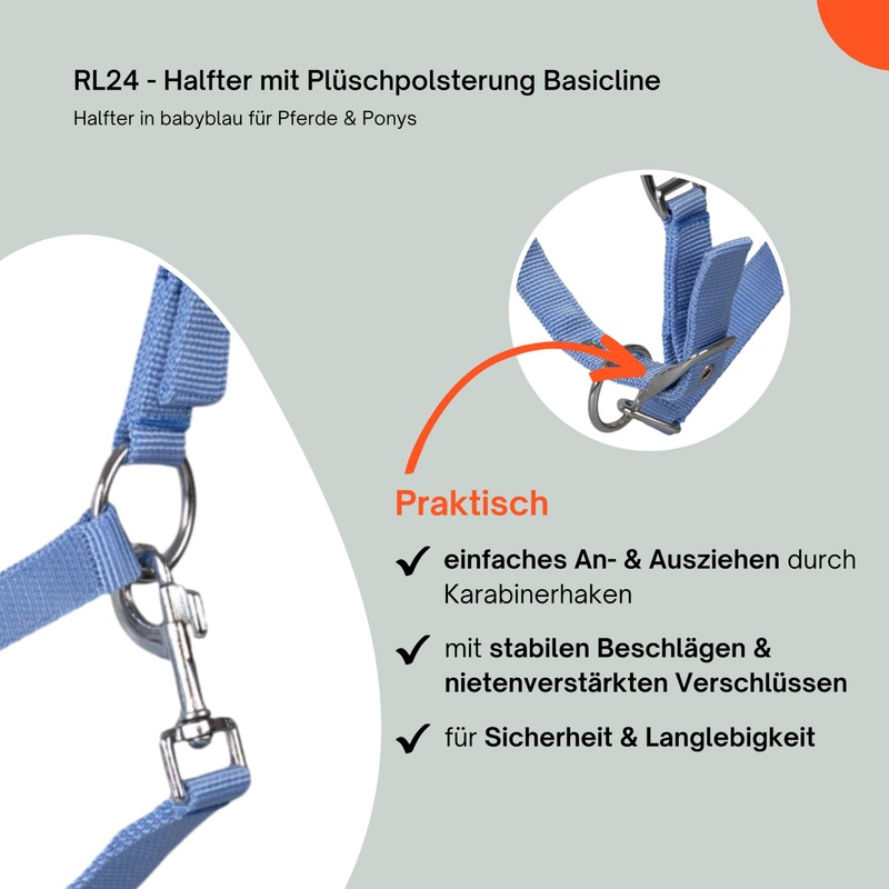 RL24 - Headcollar with Plush Padding Basicline | Halter for