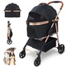 LPOTIUS Pet Stroller for Small/Medium Dogs & Cats, No-Zip Foldable