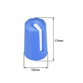 uxcell 5pcs,Potentiometer Control Knobs For Electric Guitar Acrylic Volume Tone Knobs Blue White D type 6mm