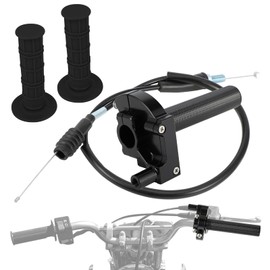 IUVWISN Motorcycle Throttle Twist CNC for KLX 110 140,Dirt Bike Throttle Handle Grips Cable Assembly Kit for KLX110 10-24 KLX140/L 08-24 KLX140G 17-24 Black