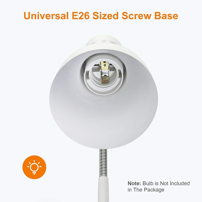 LEPOWER Metal Desk Lamp, Adjustable Goose Neck Table Lamp, Eye-Caring