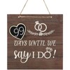 Mepase Wedding Countdown Engagement Gift Chalkboard Sign for Couples Wooden