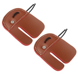 PATIKIL Archery Finger Tabs, Leather Archery Finger Guard Protective Gear, Brown