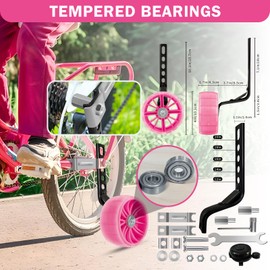 HAWENS Bike Training Wheels Mute Flash Wheels with Adjustable Bicycle Stabilizer Mounted Kit Compatible for 12 14 16 18 20 inch Single Speed Bike