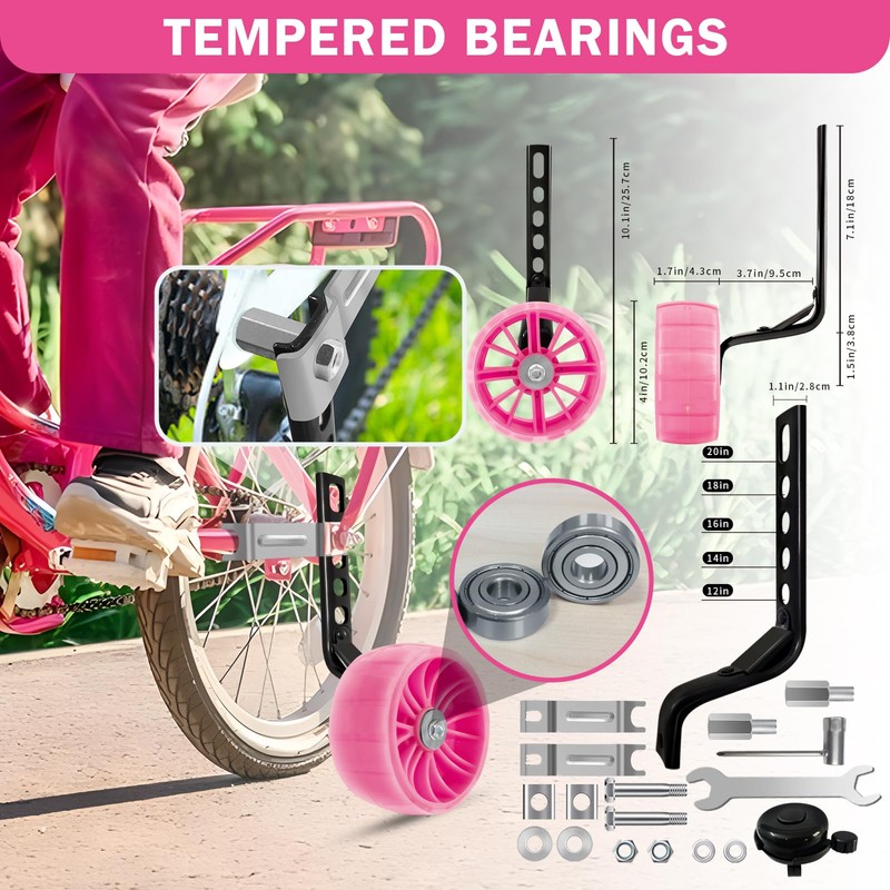 HAWENS Bike Training Wheels Mute Flash Wheels with Adjustable Bicycle