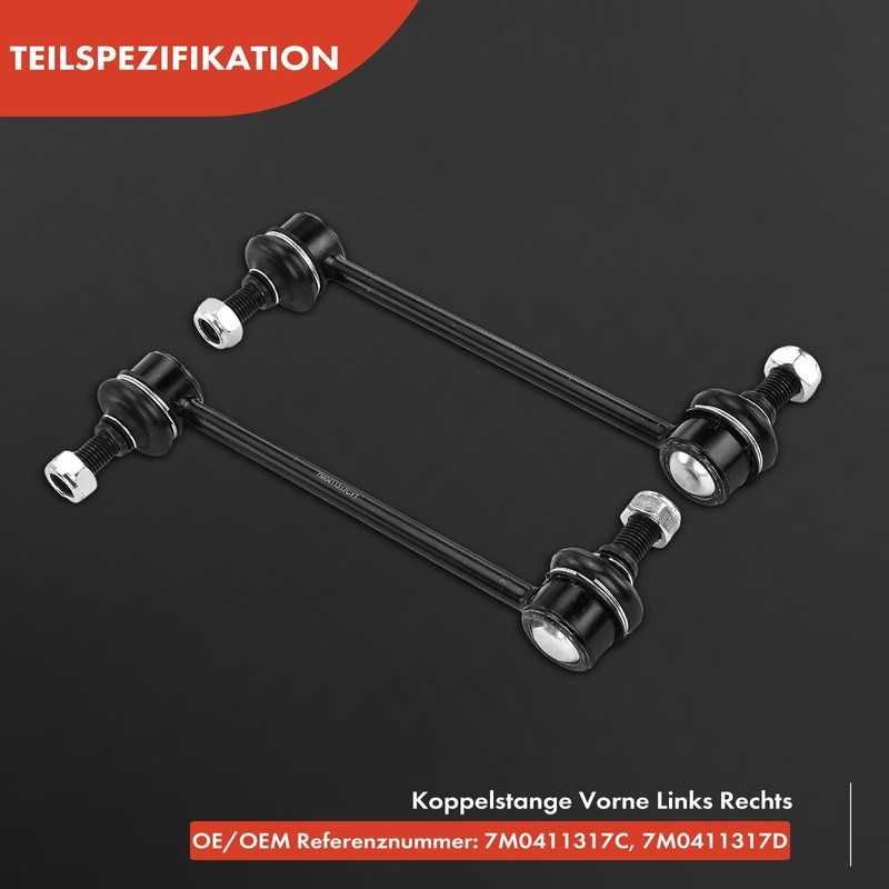 Frankberg 2 x Front Axle Coupling Rod Compatible with Galaxy