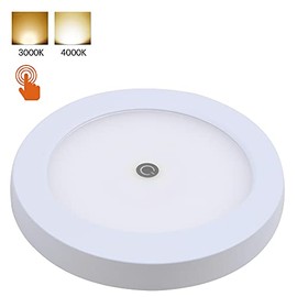 Facon 5-Inch LED RV Panel Light with Touch On/Off Switch, 2 Color Temp 3000K / 4000K, 12V DC Interior Light for RV Motorhome Camper Caravan Marine