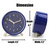AOLOX Alarm Clock 4.5" Bedside Battery Operated Round Analog Clocks