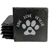 Spreading Pawsitivity: Live Love Rescue Coasters - Square Slate -