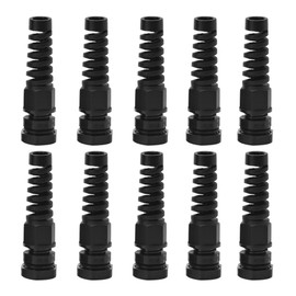 Strain Relief Cord Connector, CGELE 10 Pack NPT 1/4" Waterproof Cable Gland Cord Grip Spiral Adjustable Connector Strain Relief Cord Connectors Joints Nylon with Gaskets