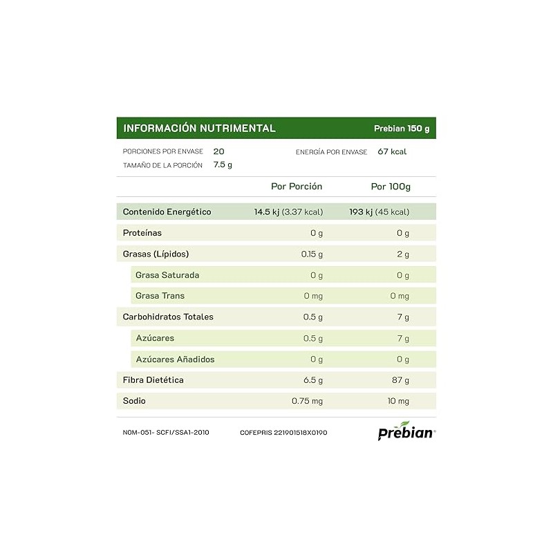 Prebian, Prebióticos, Alimenta tus Probióticos, Fortalece la Microbiota intestinal, Favorece