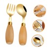 ORFOFE 2pcs Silverware Set Stainless Steel Curved Fork Spoon for