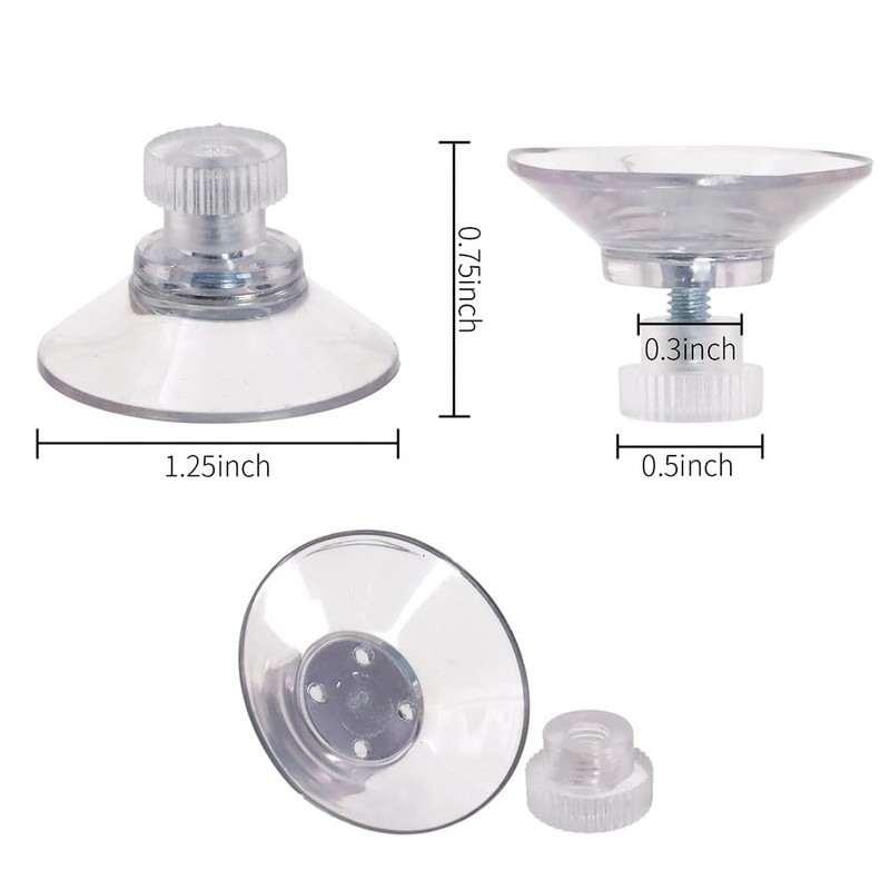 DBOO 6 Pcs Clear Suction Cups with Thread Diameter 30mm,