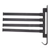 Black Swivel Towel Bar Punch Free Bathroom Towel Rack Wall
