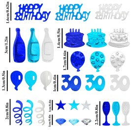 Confetti 30th Birthday Decoration, 30th Table Decoration Birthday Decoration, Confetti 30th Decoration, Table Decoration 30th Birthday, Confetti Confetti Birthday Blue and Silver Confetties 30 Women