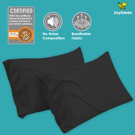 Pillow Cases 4 Packs Black, UK Size 50x75 cm, 100% Soft Brushed Microfiber Pillowcase. Long Lasting Colors, Fade & Wrinkle Resistant Pillowcases