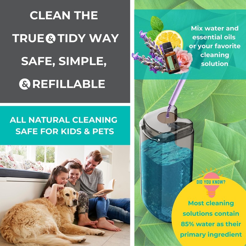 True & Tidy® SPRAY-250 Multi-Surface Spray Mop with Refillable Water