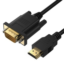 HDMI to VGA Cable with Audio,1.8m 1080P Cable VGA Computer/Laptop to HDMI Monitor/TV (Not Reverse Direction)