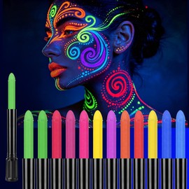 LOPHE 12 Colours UV Body Painting, Washable Make-Up Pens