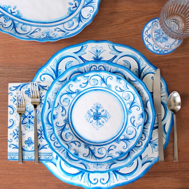 Le Cadeaux Melamine 11 inch Dinner Plate, Set of 4,