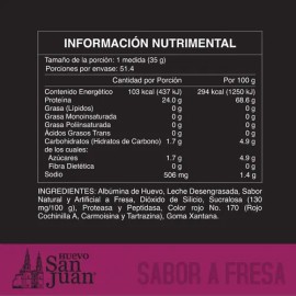 Proteína De Clara De Huevo San Juan Sabor Fresa 4 Lb.