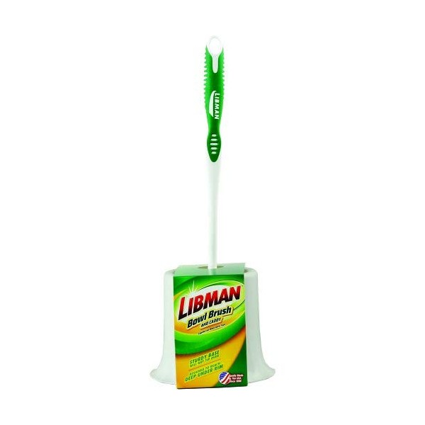 LIBMAN 34 Round Toilet Bowl Brush W/Cup Caddy (Pack of