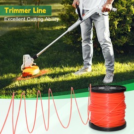 UCINNOVATE String Trimmer Line, 1 Spool Round Weed Eater String 2.4mm x 100m, Nylon Weed Wacker String, 095 Trimmer Line Heavy Duty for Lawn Mower, Orange (0.095 Inch x 328 Ft)