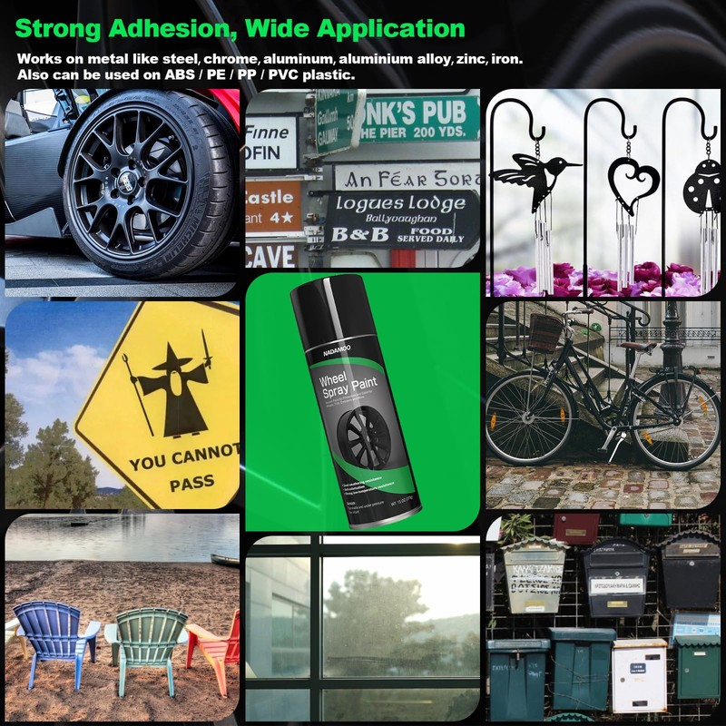NADAMOO Aluminum Wheel Spray Paint, Aerosol Car Rim Paint for
