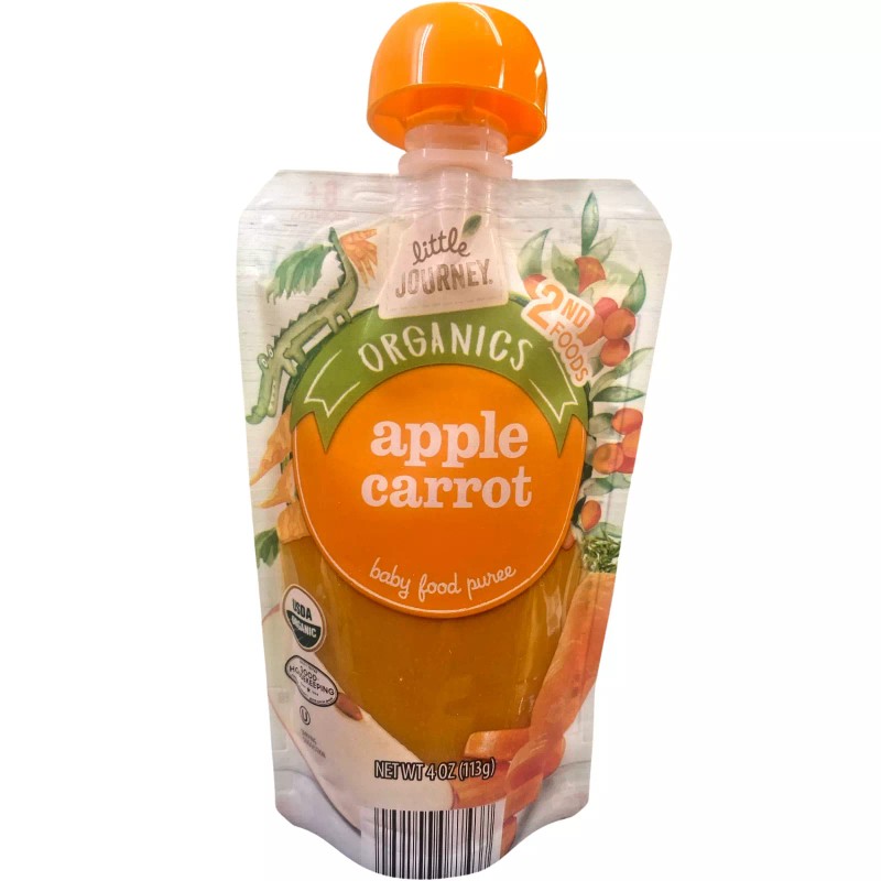 Little Journey Organics Baby Food Apple Carrot Purée 4oz -