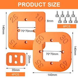 2 Pieces Milling Template Radius Stencils Corner, 4-in-1 Positioning Device with Parabolic Template & Router Accessories, Radius Gauge R10-R25/R30-R50 for Woodworking, Cutting Tool