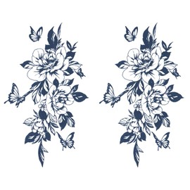 Jagua Tattoo Tattoo Stickers, 2 Weeks Disappearing Henna Tattoos Real Roses Set of 2 (gz049-2)