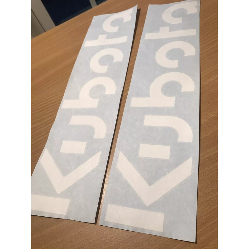 KUBOTA 9” WHITE NEW LOGO TRACTO VINYL DECAL STICKER -