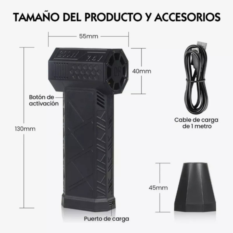 Gezia Ventilador Turbo Mini Jet De 130000 Rpm 52 M/s