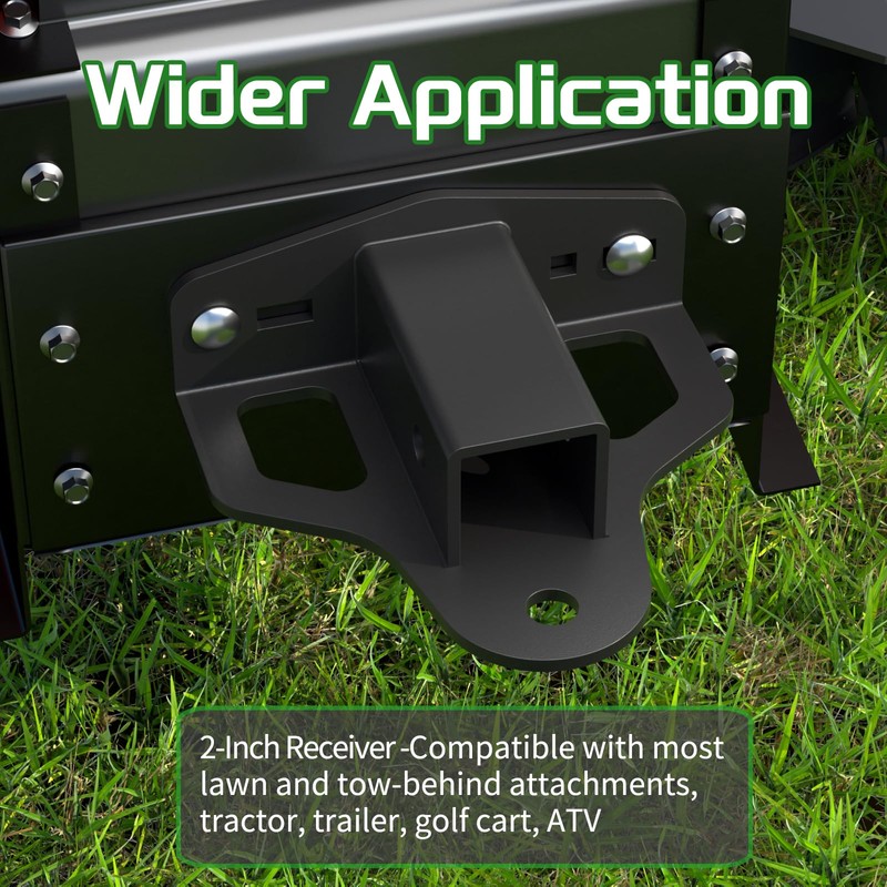 Zero Turn Lawn Mower Hitch with 2" Receiver，6mm Thicker Heavy