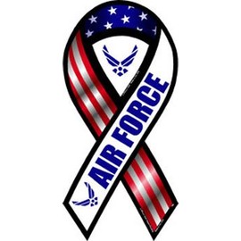 Air Force - 2 in 1 Patriotic Ribbon Magnet, 4" x 8"